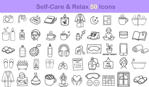 Download Hand Drawn Wellness Self Care Relax Svg - Relax Collection
